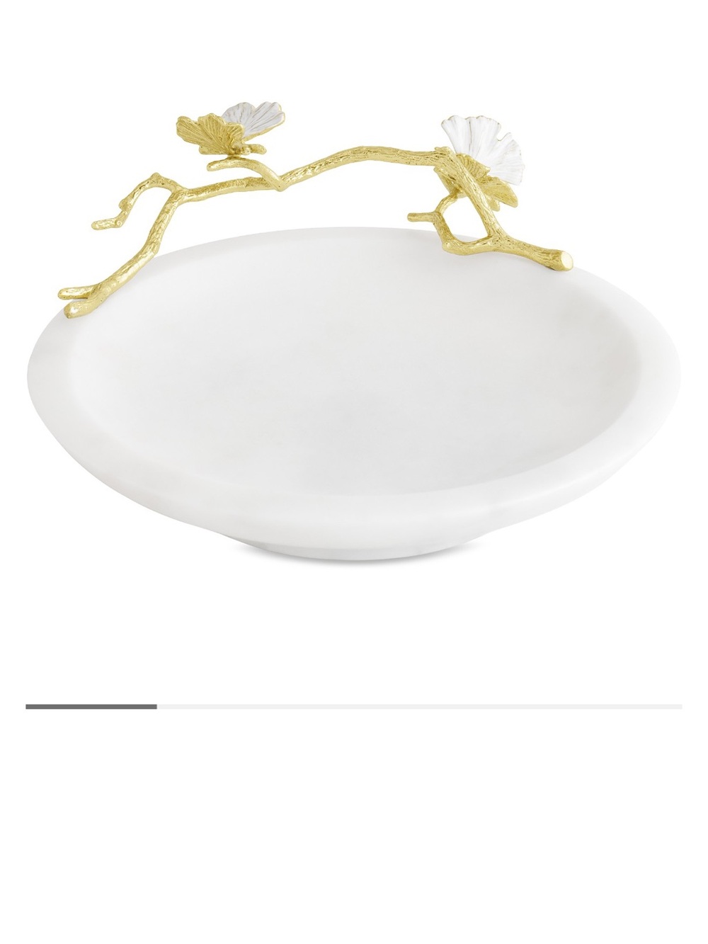 Michael Aram White Bowl with Gold Floral Branch Accent